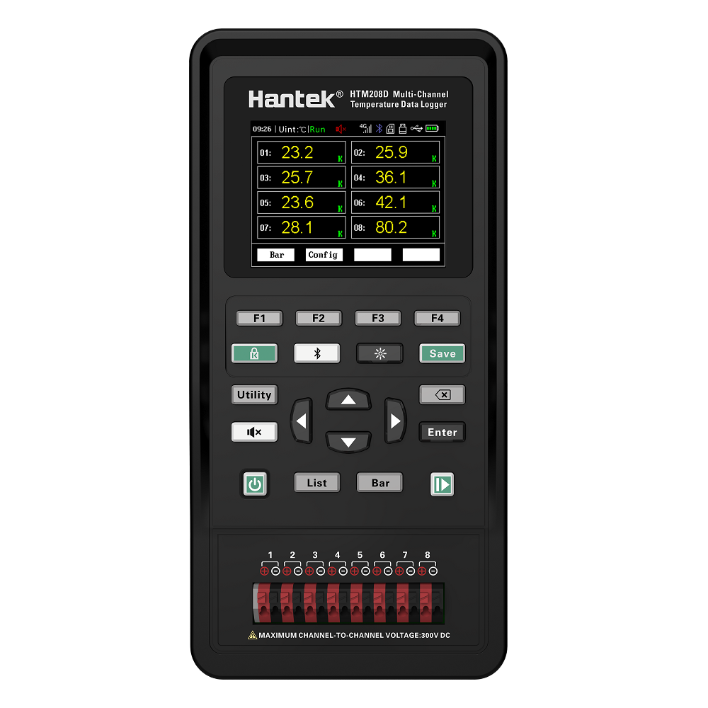 Hantek HTM208C Registrador de temperatura 8 canales (Bluetooth/SDCard) Hantek HTM208C Registrador de temperatura 8 canales (Bluetooth/SDCard)